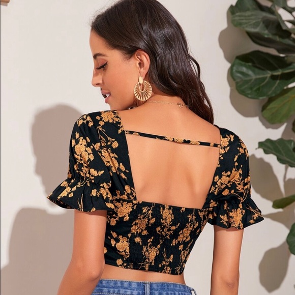 Floral Crop Top - Picture 3 of 4